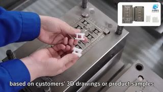 Injection mold for plastic parts products used in the construction and decoration industry